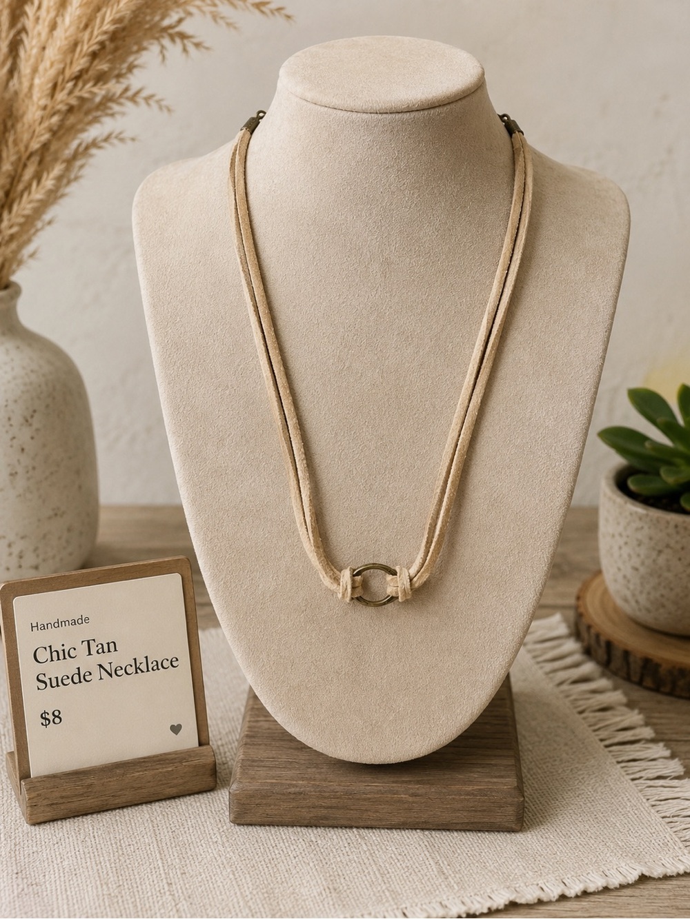 Chic Tan Suede Necklace‎